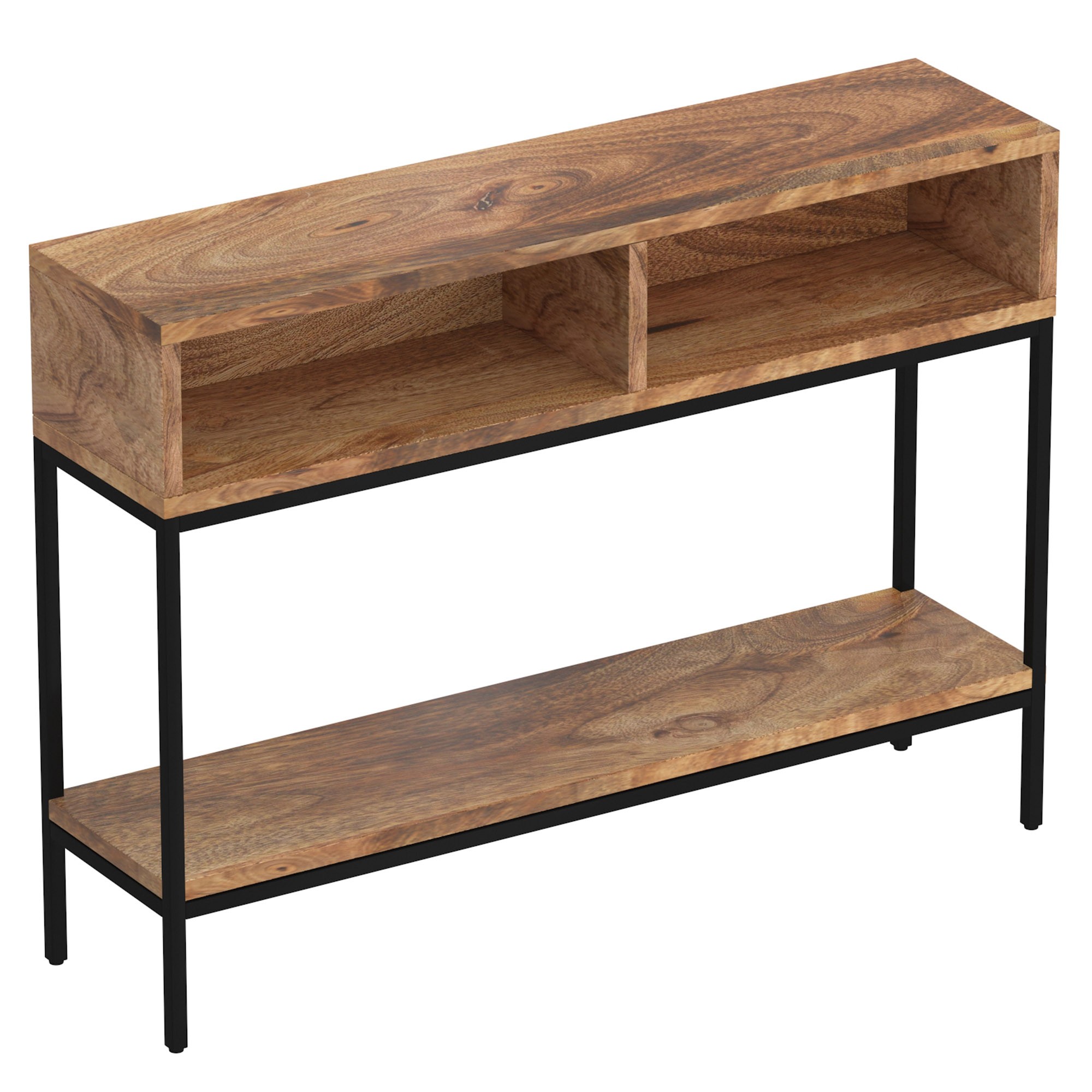 Worldwide Ojas Console Table in Natural Burnt