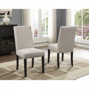 Brassex 162-22 BEI AVERY SIDE CHAIR BEIGE Set of 2