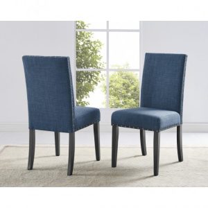 Brassex 162-22 BL AVERY SIDE CHAIR BLUE Set of 2