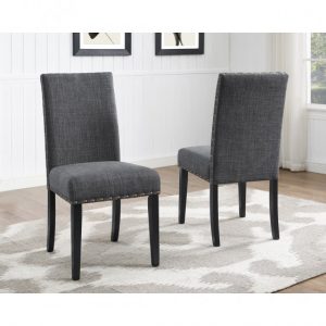 Brassex 162-22 GR AVERY SIDE CHAIR GREY Set of 2
