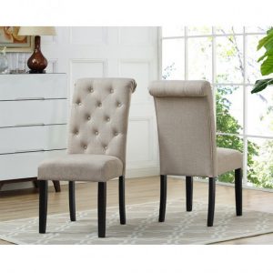Brassex 638-22 BE TINGA DINING CHAIR BEIGE Set of 2