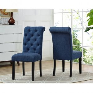 Brassex 638-22 BL TINGA DINING CHAIR BLUE Set of 2