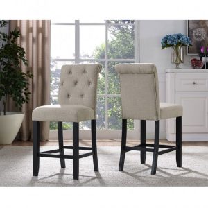 Brassex 638-24 BE TINGA 24' BAR CHAIR BEIGE Set of 2