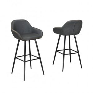 Brassex HY-7420-26 GR ALEXIS 26' COUNTER STOOL GREY Set of 2