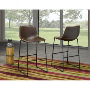 Brassex HY-7163 BR ACASIA 29' BAR STOOL VINTAGE BROWN Set of 2