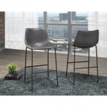 Brassex HY-7163 GR ACASIA 29' BAR STOOL VINTAGE GREY Set of 2