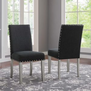 Brassex 163-22DGY BELLA SIDE CHAIR DARK GREY Set of 2