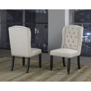 Brassex 6777-22BE MEMPHIS DINING CHAIR, BEIGE Set of 2