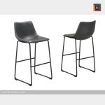 Brassex HY-7163-26 GR ACASIA 26' COUNTER STOOL VINTAGE GREY Set of 2