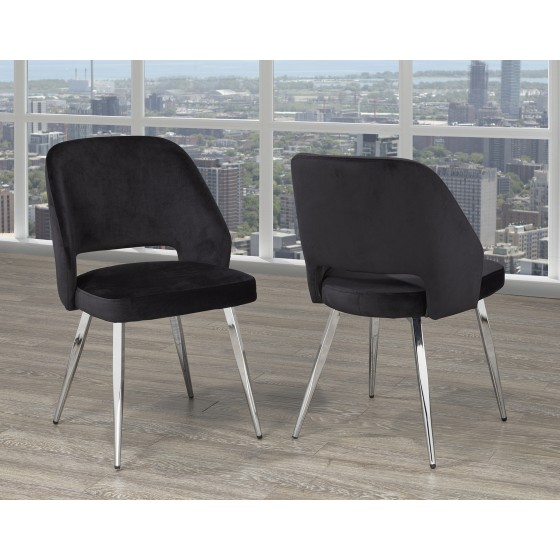 Brassex C-1205 BLK ELLA DINING CHAIR BLACK Set of 2
