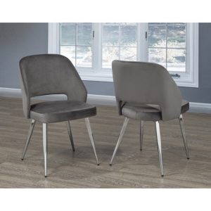 Brassex C-1205 GR ELLA DINING CHAIR GREY Set of 2