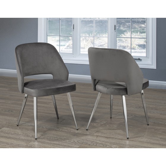 Brassex C-1205 GR ELLA DINING CHAIR GREY Set of 2