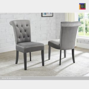 Brassex 6375-22GY AVA DINING CHAIR, GREY Set of 2