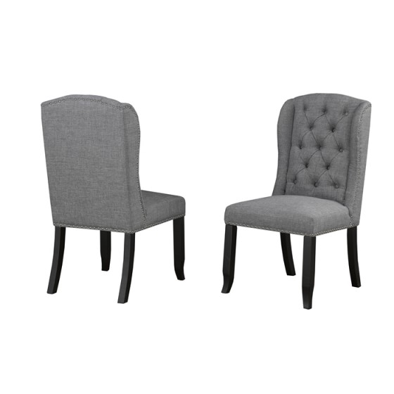 Brassex 6777-22GY MEMPHIS DINING CHAIR, GREY Set of 2