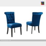 Brassex 6375-22BL AVA DINING CHAIR BLUE Set of 2