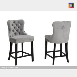Brassex F458-B26 GR VERONA COUNTER STOOL, GREY Set of 2