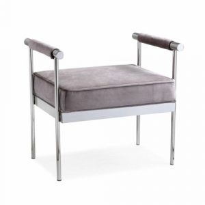 HELEN Ottoman X-OT-7826SS E-Grey Velvet Ottoman