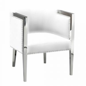 ELVIS Accent Chair GY-AC-7988 Stainless Steel legs White aspen Accent Chair