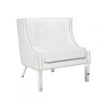 LUCY Lounge Chair White PU w/ steel legs Accent Chair