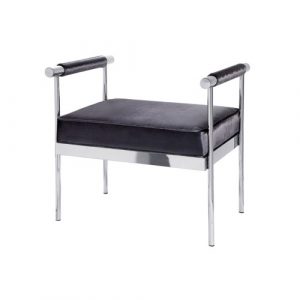 HELEN X-OT-7826SS Charcoal Velvet Ottoman