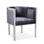 ELVIS Accent Chair GY-AC-7988 Stainless Steel legs E.Grey Velvet Accent Chair