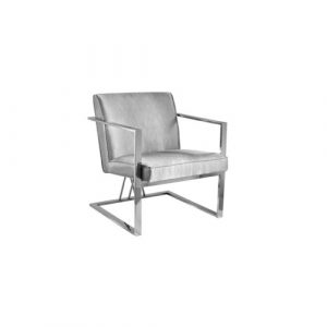 FAIRMONT Accent Chair GY-AC-8056 Silver Satin w/ Steel Accent Chair