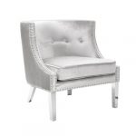 LUCY Lounge Chair E-Grey Velvet With SS Legs LUCY Accent Chair