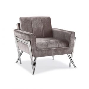 MORGAN Lounge chair GY-AC-8112 E-Grey Velvet Accent Chair