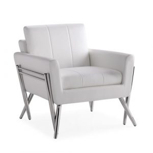 MORGAN Lounge chair GY-AC-8112 Aspen White Leatherette Accent Chair