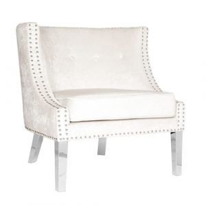 LUCY Lounge Chair Ivory FB With SS Legs Accent Chair
