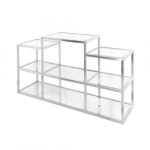 MULTI-LEVEL SILVER CONSOLE TABLE