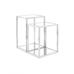 MULTI-LEVEL GY-ET-8166 Polished stainless steel End Table W60*D40*H60CM