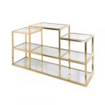 MULTI-LEVEL GOLD CONSOLE TABLE