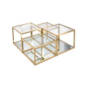 MULTI-LEVEL GY-CT-8166BG Brushed Gold Coffee Table W100*D100*H51CM