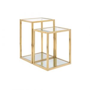MULTI-LEVEL GY-ET-8166BG Brushed Gold End Table W60*D40*H60CM