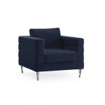 CHANNEL Lounge Chair GY-AC-8146 Blue Velvet, acrylic legs w/ silver caps Accent Chair