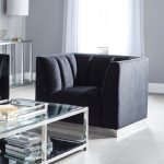 GIBSON Accent Chair GY-AC-8199 Black Velvet w/o side panel Accent Chair