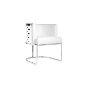 HONEYCOMB Accent Chair GY-AC-8148 White Aspen, Polished steel frame Accent Chair