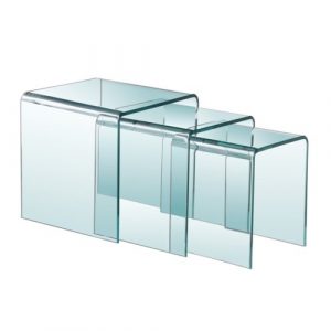 BENT GLASS Nesting Table GY-S0SET-12B Clear