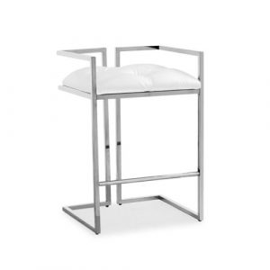 CORALIE Counter Chair GY-COU-8051 White Aspen w/ steel base Set of 2