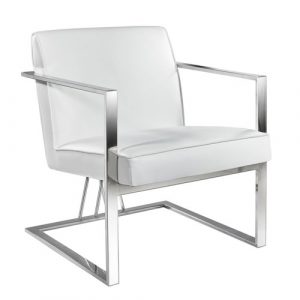 FAIRMONT Accent Chair GY-AC-8056 White Apsen w/ Steel Accent Chair