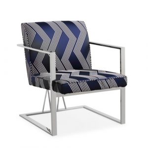 FAIRMONT Accent Chair GY-AC-8056 Blue & Silver Accent Chair