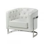 PINNACLE Lounge Chair GY-15016 White Leatheratte Accent Chair