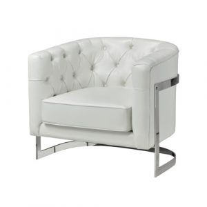 PINNACLE Lounge Chair GY-15016 White Leatheratte Accent Chair