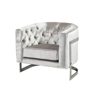 PINNACLE Lounge Chair GY-15016 GREY Velvet w/sheen Accent Chair