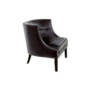 LUCY Lounge Chair Black Velvet Accent Chair
