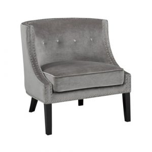 LUCY Lounge Chair NP Grey Velvet Accent Chair
