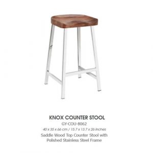 KNOX GY-COU-8062 Counter Stool Top Sandblasted Walnut Set of 2