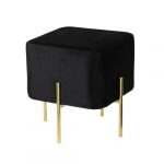 KUBE B GY-BEN-7772G Black Velvet Ottoman