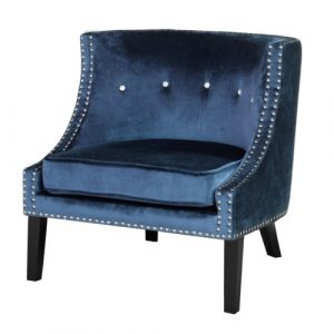 LUCY Lounge Chair Blue Velvet Accent Chair